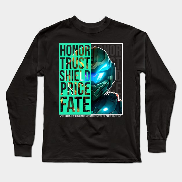 Halo game quotes - Master chief - Spartan 117 - Half black v1 Long Sleeve T-Shirt by trino21